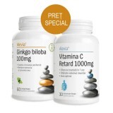 Ginkgo Biloba 100 mg + Vitamina C Retard 1000 mg, 60 + 30 compresse, Alevia