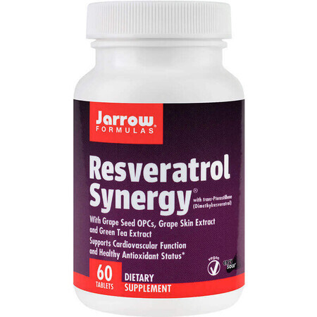 Resveratrolo Synergy 20 mg Jarrow Formulas, 60 compresse, Secom