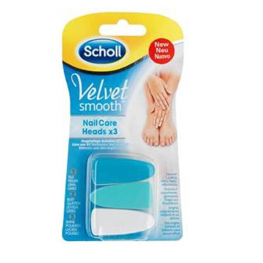 Scholl Velvet Soft Lime per Kit Elettronico Nail Care, 3 Pezzi
