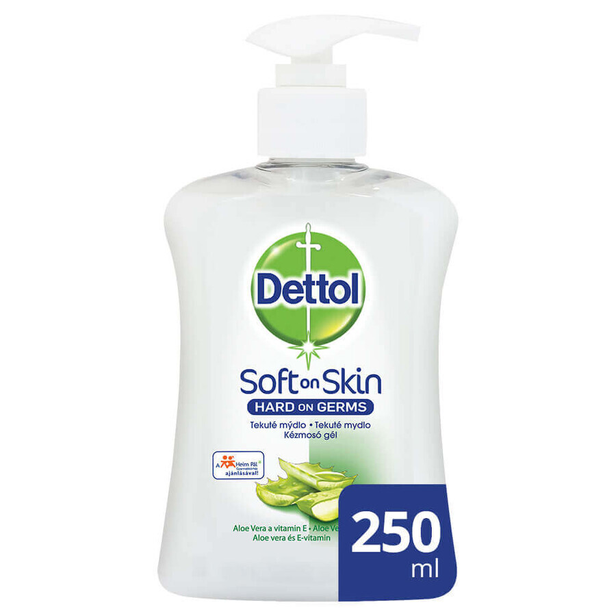 Sapone liquido antibatterico Soft on Skin Aloe Vera, 250 ml, Dettol