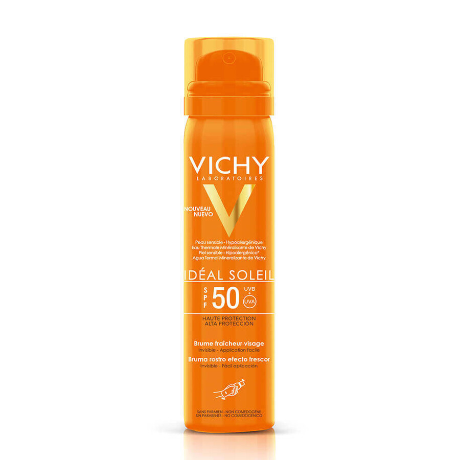 Vichy Ideal Soleil - Spray Viso Invisibile SPF50, 75ml
