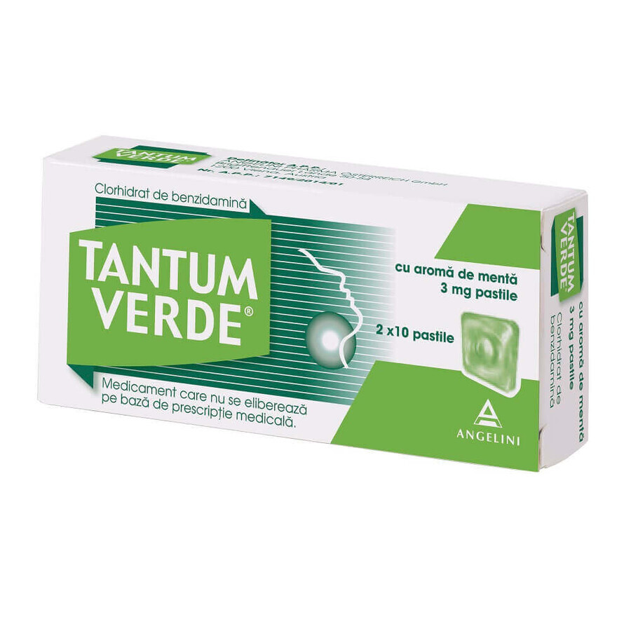 Tantum Verde al gusto di menta, 3 mg, 20 compresse, Angelini recensioni