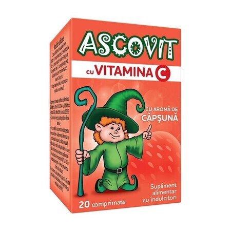 Ascovit con vitamina C gusto fragola, 20 compresse, Omega Pharm