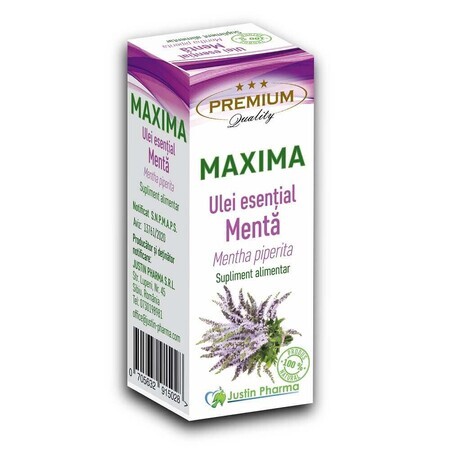 Olio essenziale di Menta Maxima, 10 ml, Justin Pharma