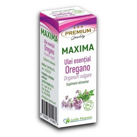 Olio essenziale di origano Maxima, 10 ml, Justin Pharma