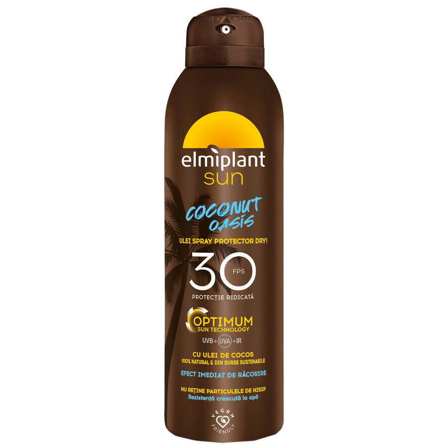 Olio spray protettivo Coconut Oasis Optimum SPF 30, 150 ml, Elmiplant