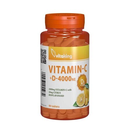 Vitamina C + D con bioflavonoidi, 90 compresse, Vitaking
