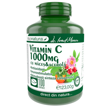 Vitamina C 1000 mg Arancio con rosa canina e acerola, 100 compresse, Pro Natura