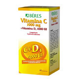 Vitamina C 1000mg + Vitamina D3 4000 UI, 40 compresse, Beres Pharmaceuticals