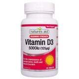 Vitamina D3 5000IU, 60 compresse, Natures Aid