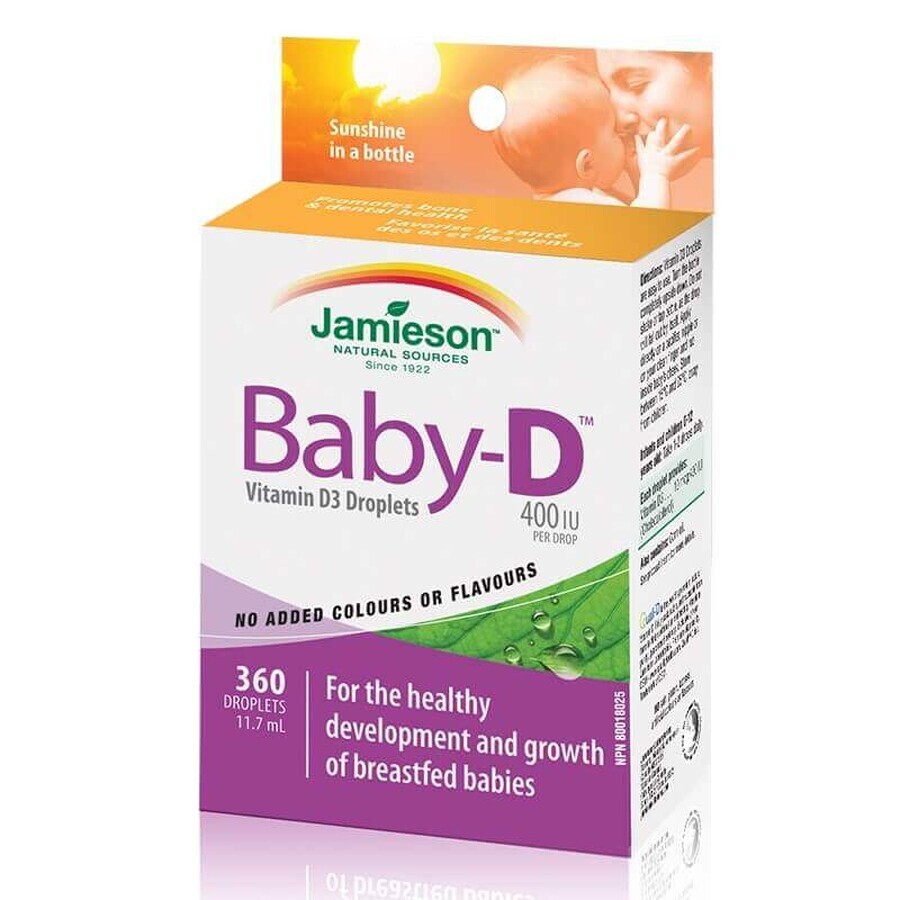 Vitamina D3 per bambini 400 IU Baby-D, 11,7 ml, Jamieson recensioni