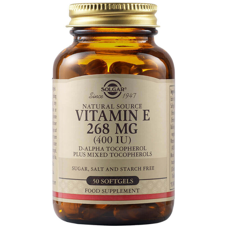Vitamina E 268 mg 400 UI, 50 capsule, Solgar recensioni