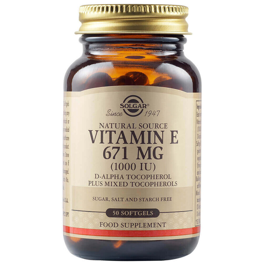 Vitamina E di origine naturale 671 mg (1000 IU), 50 compresse, Solgar  recensioni