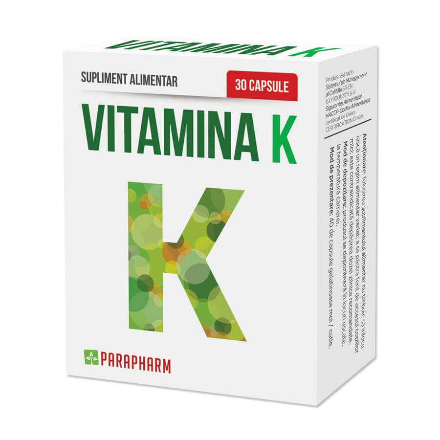 Vitamina K, 30 capsule, Parapharm recensioni
