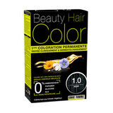 Tintura per capelli con estratti vegetali e cotone Nero, Tonalità 1.0, 160 ml, Beauty Hair Color