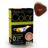 Tintura per capelli con estratti vegetali e cotone Blond Cuivre, tonalità 7.4, 160 ml, Beauty Hair Color