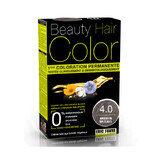 Tintura per capelli con estratti vegetali e cotone Natural Satin, Tonalità 4.0, 160 ml, Beauty Hair Color