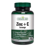 Zinco + vitamina C con rosa canina e aroma naturale di menta, 30 compresse, Natures Aid