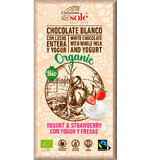 Cioccolato bianco biologico con yogurt e fragole, 100g, Pronat