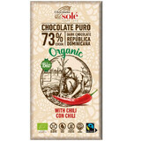 Cioccolato fondente biologico con peperoncino 73% cacao, 100g, Pronat