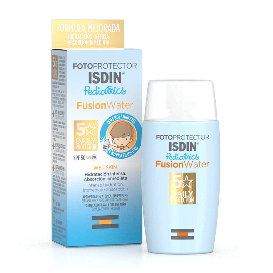 ISDIN Pediatrics - Fotoprotector Fusion Water SPF50 Viso Bambini, 50ml