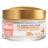 Crema nutriente a base di olio per pelli sensibili e secche Extreme Nutrition, 50 ml, Mixa