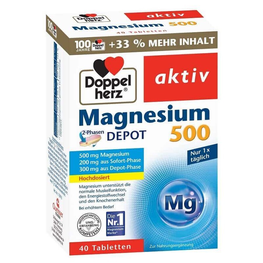 Magnesio 500 mg, 30 + 10 compresse, Doppelherz recensioni