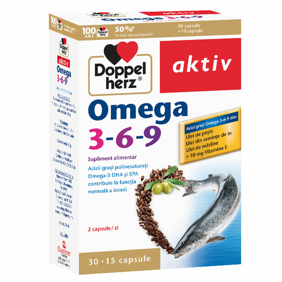 Omega 3-6-9, 30 + 15 capsule, Doppelherz recensioni