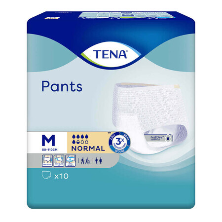 Mutandine Pannolini Pantaloni Normal M, 10 pezzi, Tena