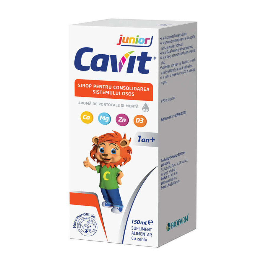 Sciroppo rinforzante osseo Cavit junior, 150 ml, Biofarm recensioni