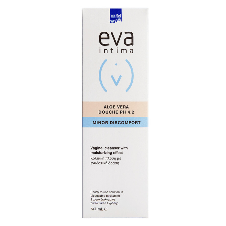 Soluzione detergente vaginale con effetto idratante Eva Intima Aloe Vera Douche pH 4.2, 147 ml, Intermed