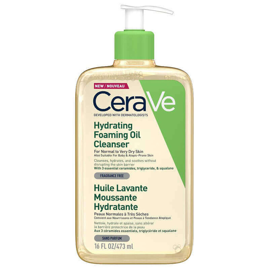 CeraVe Olio Detergente Idratante e Nutriente Schiumogeno, 473 ml 