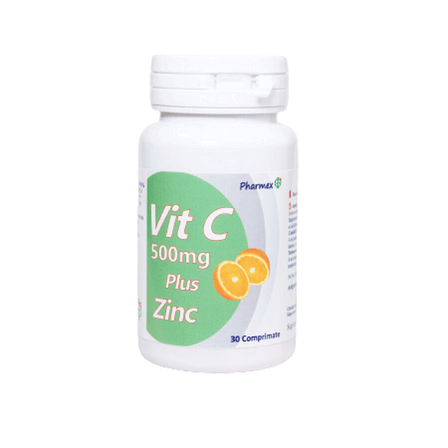 Vitamina C 500 mg + Zinco, 30 compresse, Pharmex