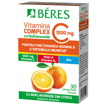 Vitamin C Complex con bioflavonoidi, 30 compresse rivestite con film, Beres