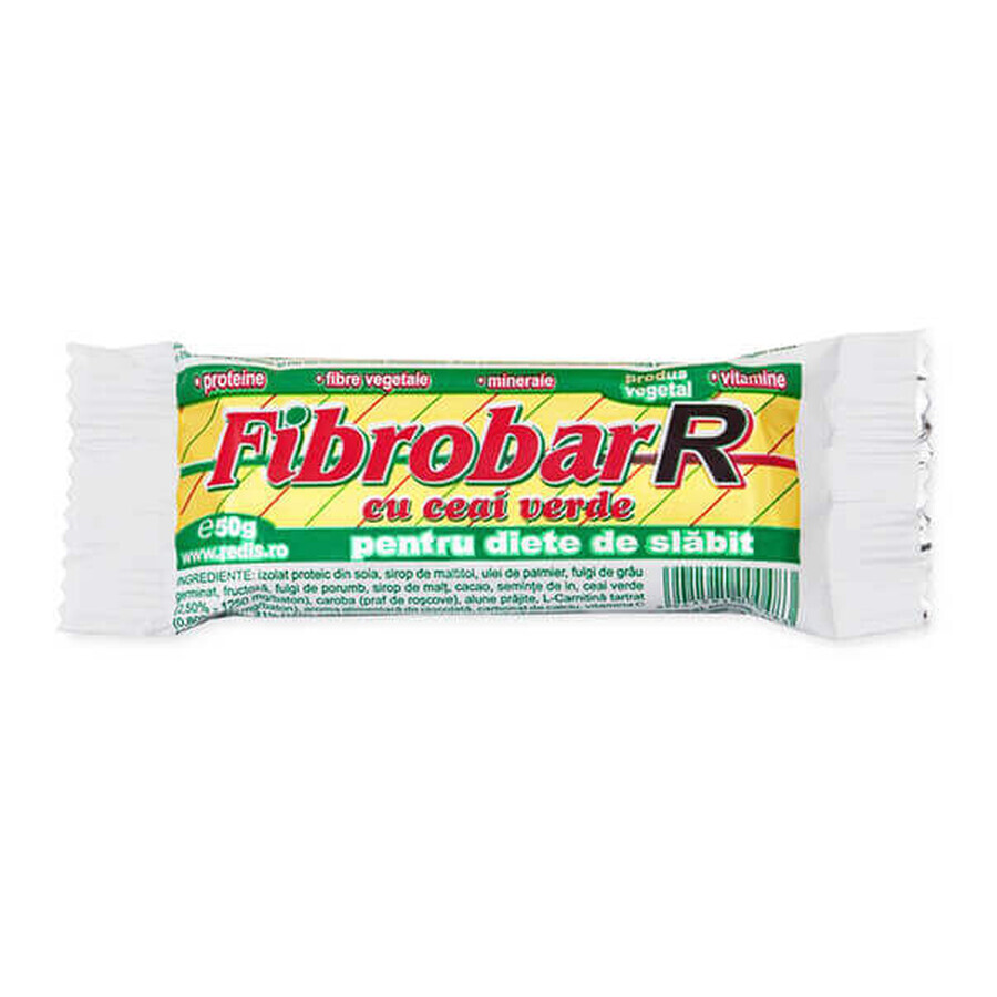 Barretta Fibrobar-R con tè verde, 50 g, Redis Nutrition