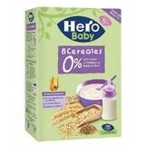 8 cereali senza latte, +6 mesi, 340 gr, Hero Baby