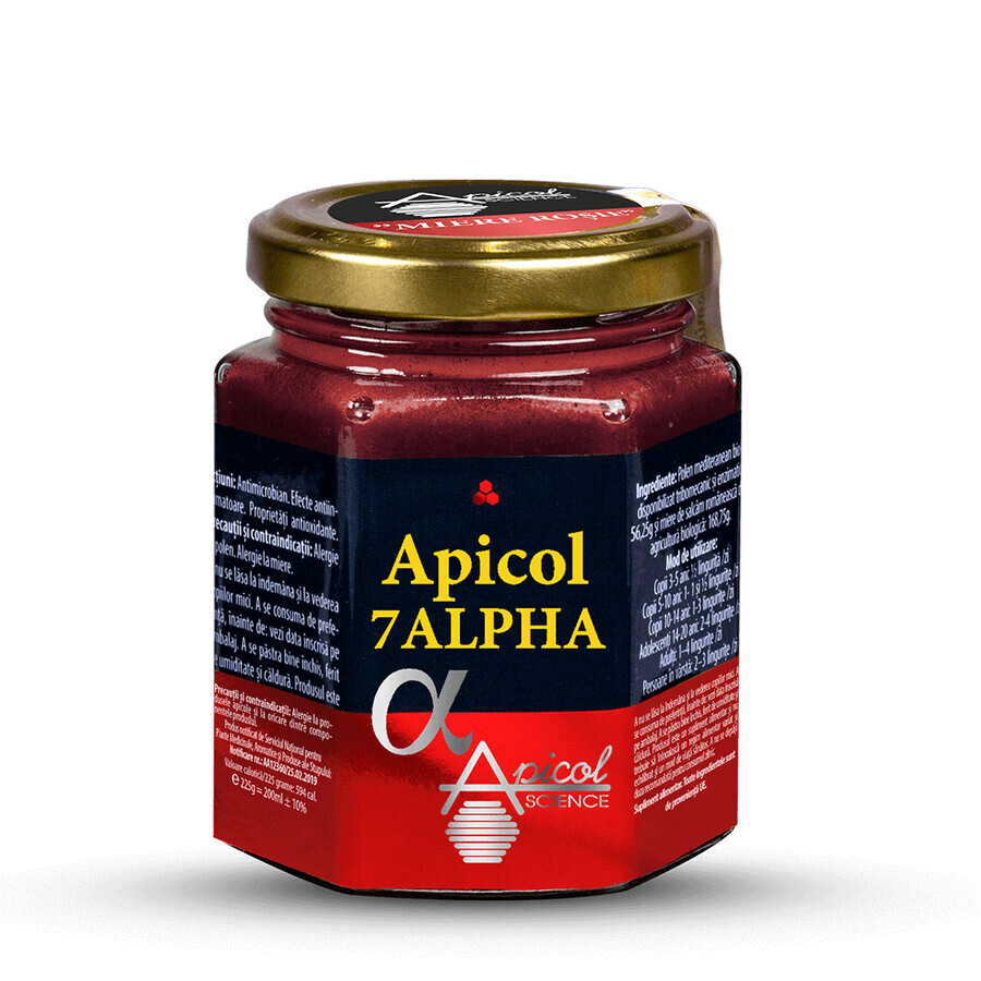 Apicol 7 Alpha, miele rosso, 235 gr, Apicol Science