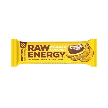 Barretta proteica con banana e cocco, 50 gr, Raw Energy