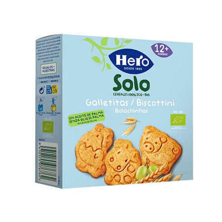 Biscotti a forma di animali Solo, +12 mesi, 100 gr, Hero Baby