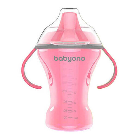 Bicchiere rosa antigoccia, 240 ml, Babyono