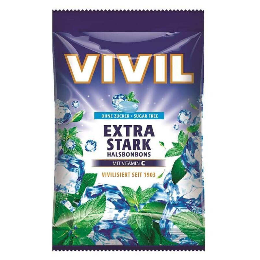 Caramelle senza zucchero Extra Stark con vitamina C, 60 g, Vivil