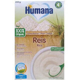 Cereale di riso biologico senza latte, +4 mesi, 200g, Humana