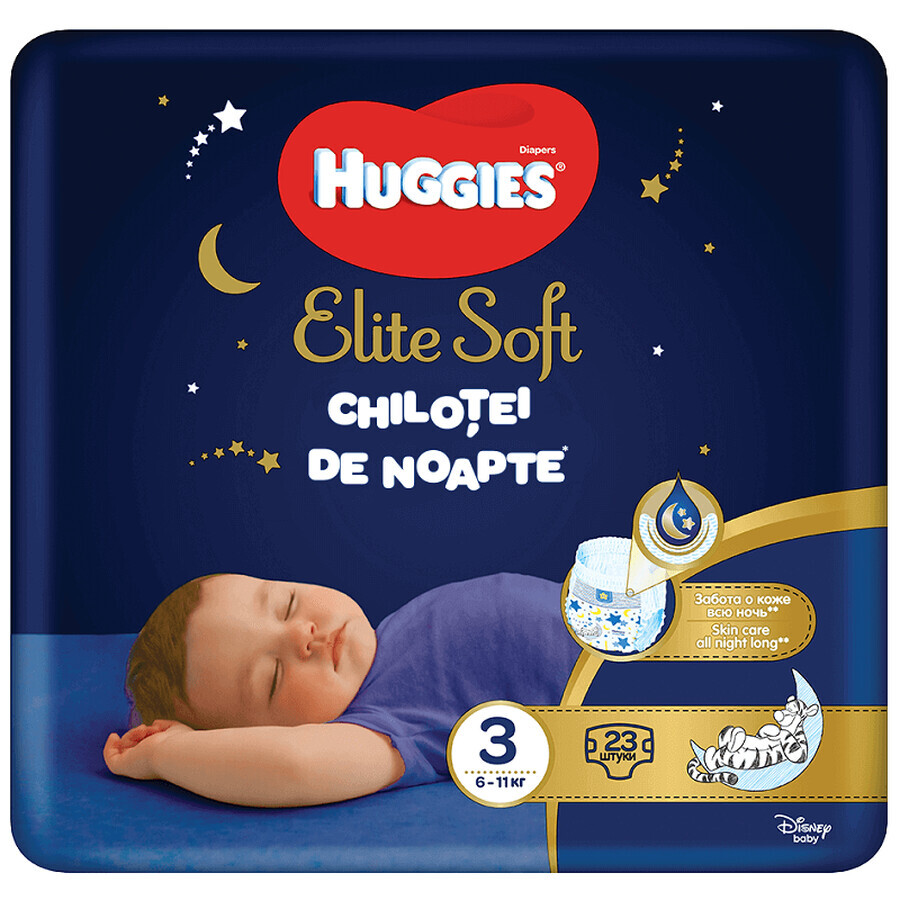 Indumenti da notte Elite Soft n. 3, 6-11 kg, 23 pezzi, Huggies recensioni
