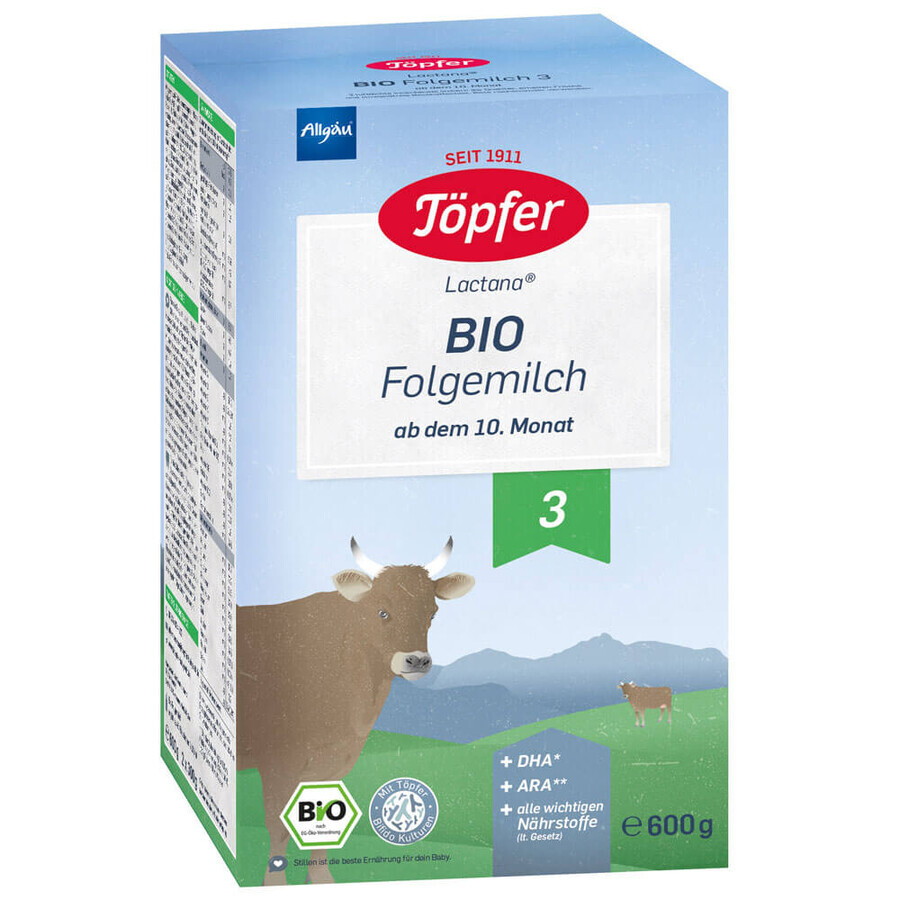 Latte in polvere Bio 3, +10 mesi, 600 gr, Topfer recensioni