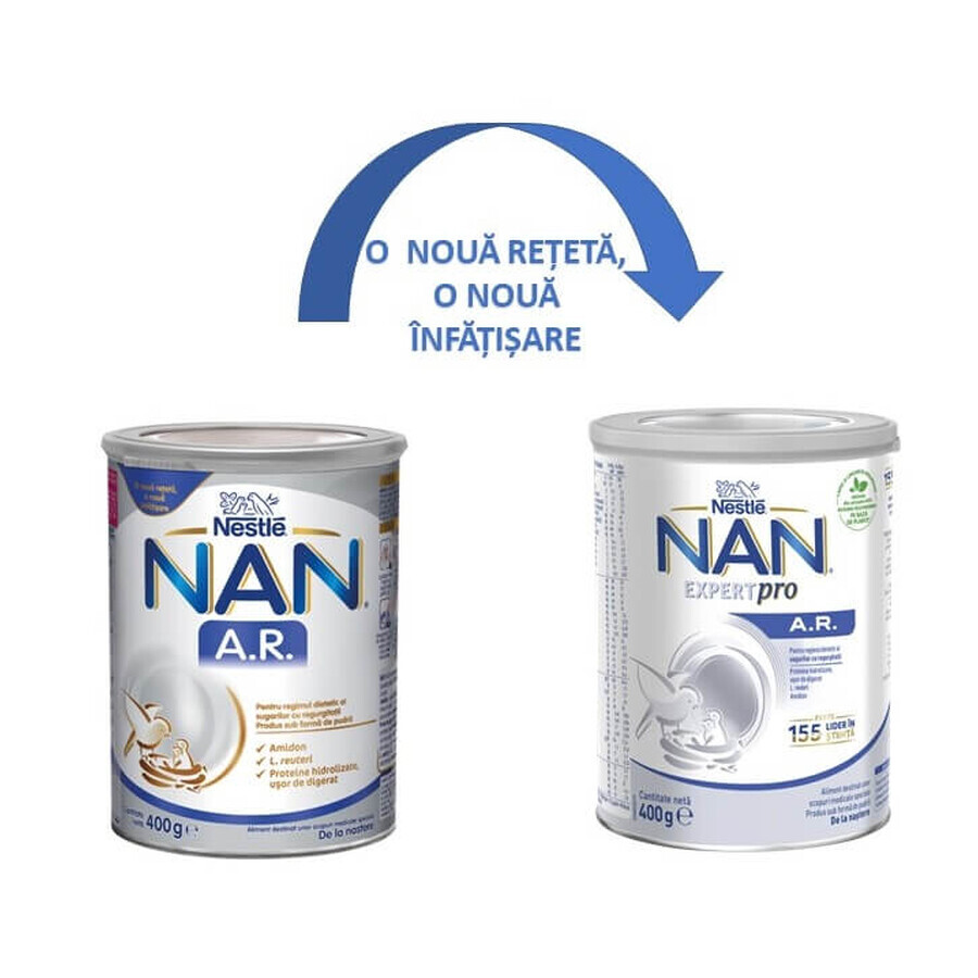 Formula speciale di latte in polvere per il regime dietetico Nan AR, +0 mesi, 400 g, Nestlé recensioni