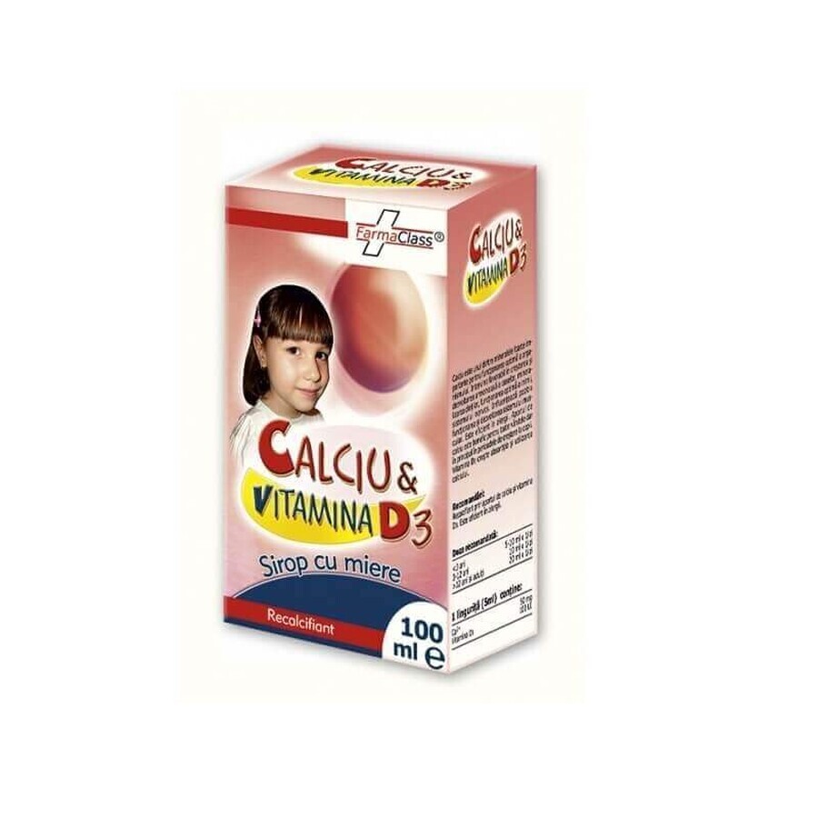 Sciroppo di calcio e vitamina D3, 100 ml, FarmaClass