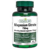 Citrato di magnesio e vitamina B6, 750mg, 60 compresse, Natures Aid