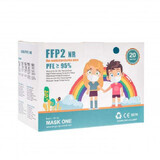 Mascherine protettive FFP2 per bambini, colore blu, 20 pezzi, Mask One