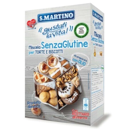 Preparato per torte e biscotti senza glutine, 380 gr, S. Martino