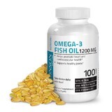 Olio Omega 3 oltre 1200 mg, 100 capsule, Bronson
